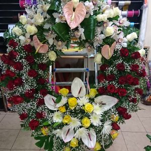 Corona funeral roses