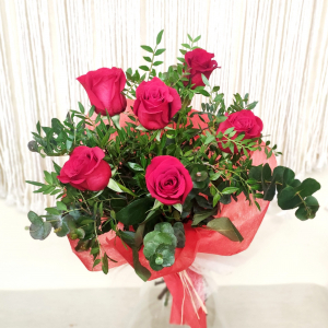 Bouquet 6 rosas rojas